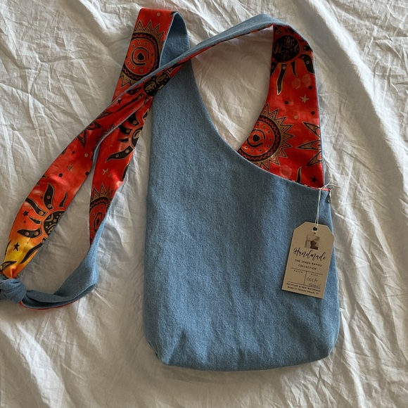 Hand Crafted Handbags - Denim Crossbody  Handmade Bag